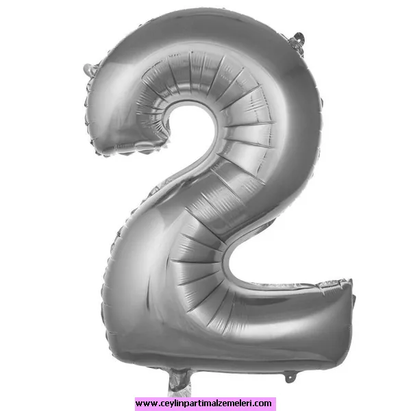 2 Rakam Gümüş Folyo Balon